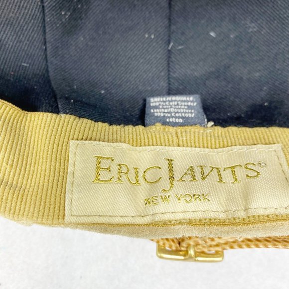 Eric Javits Tan Leather Suede Newsboy Cap OS main image 14